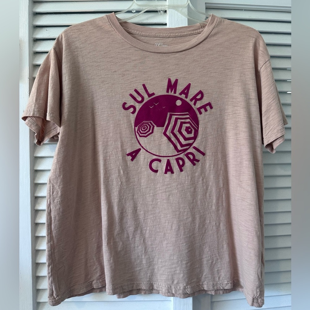 J. Crew Dusty Pink Sul Mare A Capri T-Shirt Size Small